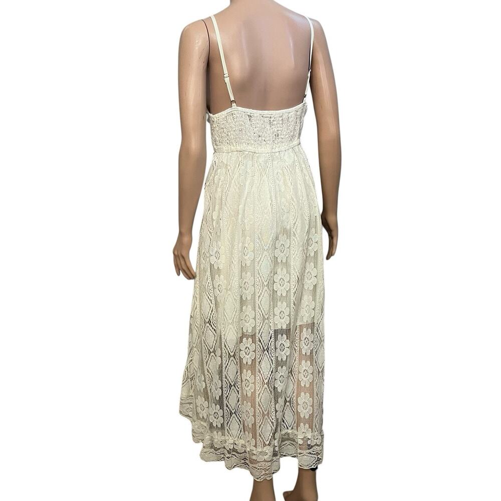Cupshe Astrid High Low Lace Dress Large Tassled Boho Vacation Cream Casual Beach - Picture 5 of 12